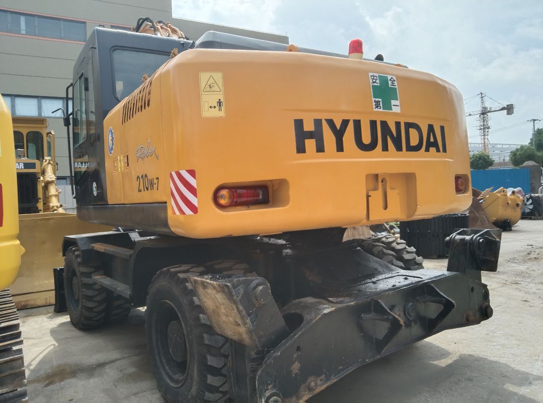 21.2 тонны Hyundai 210W-7 Использованный колесный экскаватор Кувшин вместимостью 1,34 м3