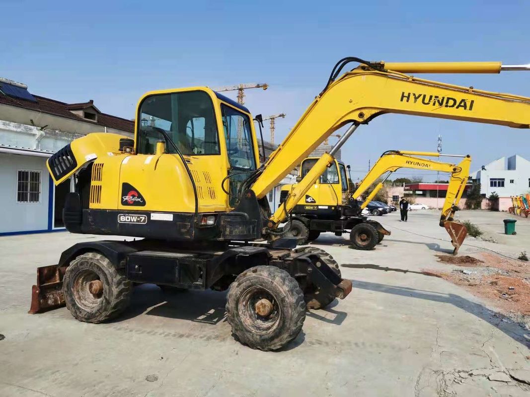 6 тонн готовый к работе Корея импортированный Hyundai R60-7 использованный колесный экскаватор