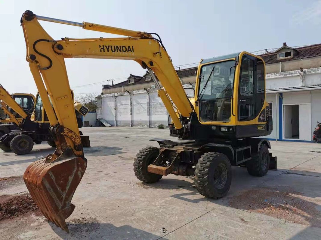 6 тонн готовый к работе Корея импортированный Hyundai R60-7 использованный колесный экскаватор