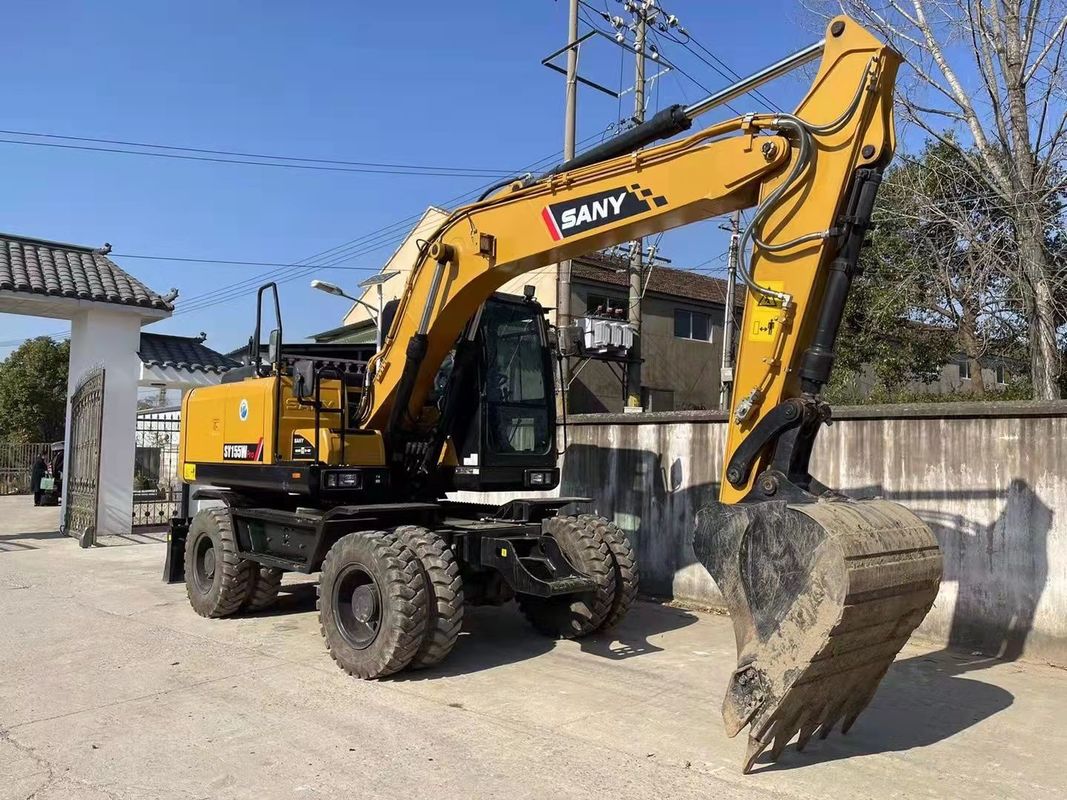 Готовый к работе китайский оригинальный экскаватор на колесах SANY SY155W TCD4.1 L4 Тип двигателя